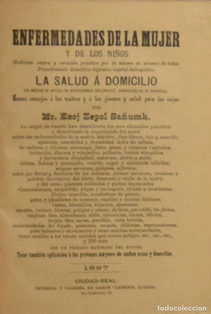 Old books: ENFERMEDADES DE LA MUJER Y DE LOS NI&Ntilde;OS. MEDICINA CASERA Y CURACI&Oacute;N PR&Aacute;CTICA... - Esoj ZEPOL SA&Ntilde;UMK