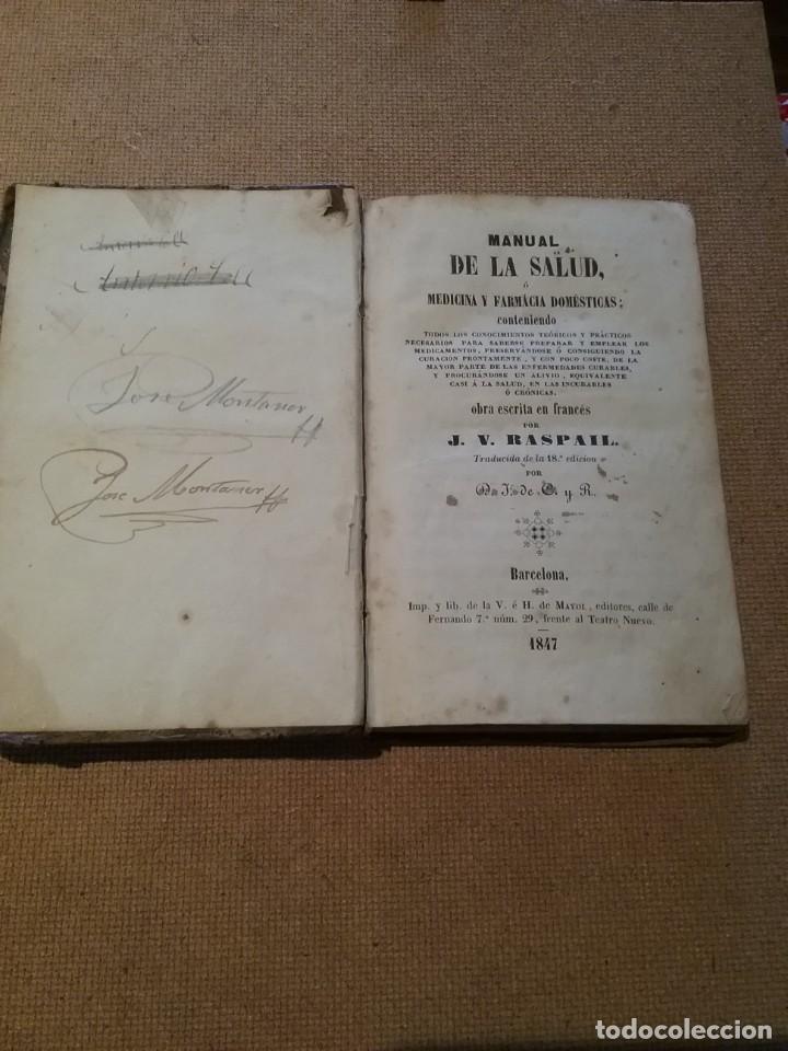 Libros antiguos: Manual de la salud o medicina y farmacia domesticas. 1847 (139)