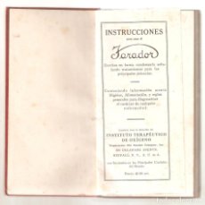 Libros antiguos: INSTRUCCIONES PARA EL USO DE FARADOR. 1913. FARMACIA. 256 PAG. 9,5 X 18 CMS.. VELL I BELL.. Lote 233589000