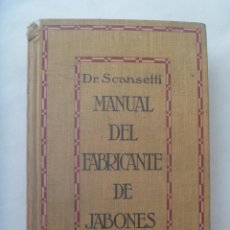 Libros antiguos: MANUAL DEL FABRICANTE DE JABONES, DEL DR. SCANSETTI. GUSTAVO GILI, 1917
