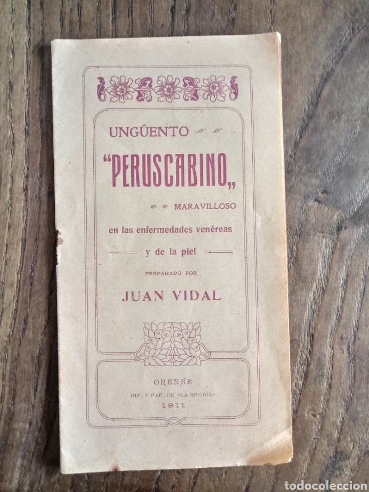 Libros antiguos: Unguento PERUSCABINO. de Juan Vidal - Foto 1