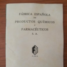 Libros antiguos: FÁBRICA ESPAÑOLA DE PRODUCTOS QUÍMICOS Y FARMACÉUTICOS, S.A- FAES-BILBAO.- 1935