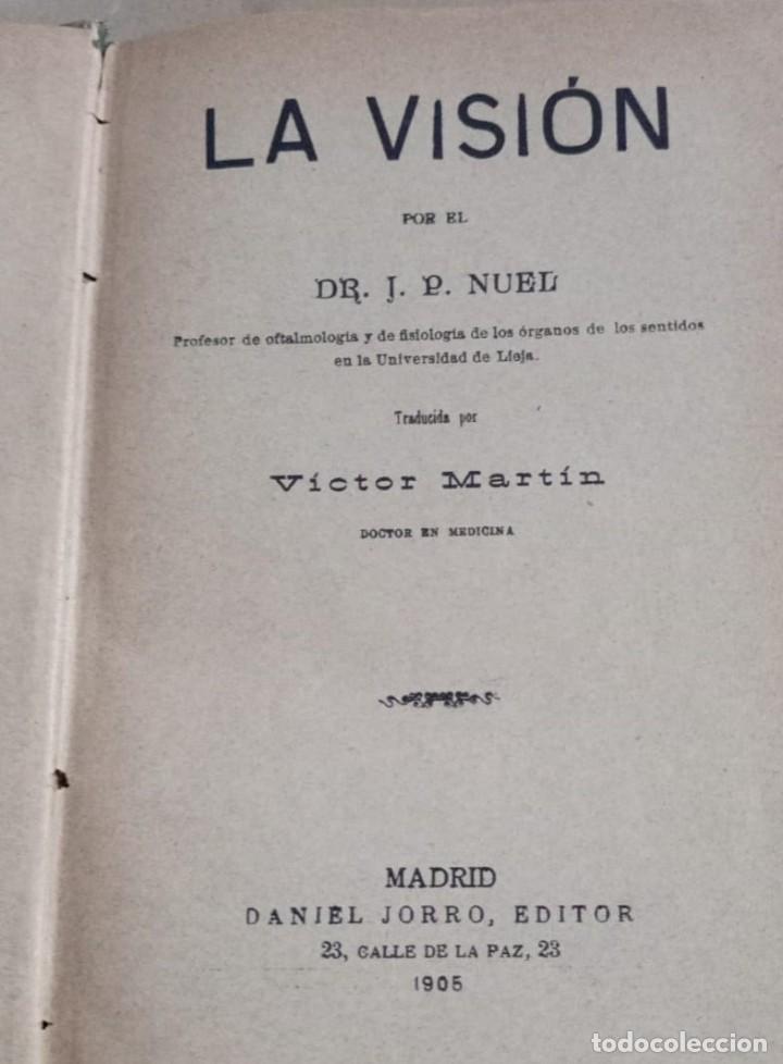 Libros antiguos: La visi&oacute;n, por el Dr. J.P. Nuel