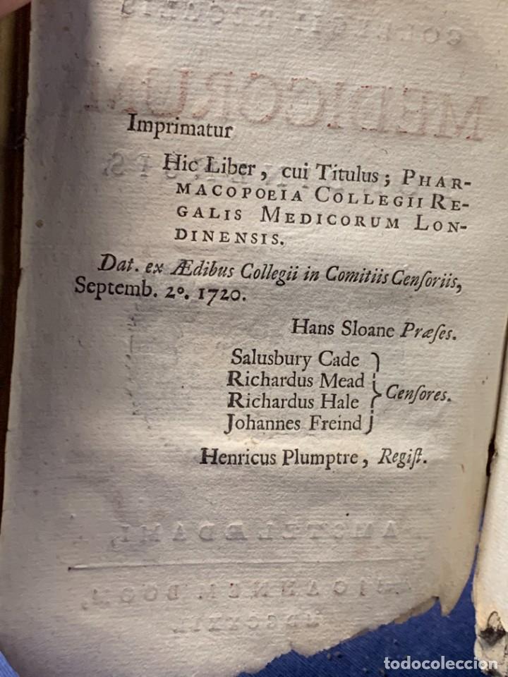 Libros antiguos: FARMACOPEA PHARMACOPOEIA COLLEGII REGALIS MEDICORUM LONDINENSIS 1720 PRINCIPIS GEORGII 15X10,5CMS - Foto 2 - 271073328