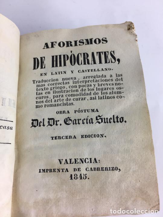 Libros antiguos: AFORISMOS DE HIPÓCRATES. AÑO 1845 - Foto 1 - 286768568