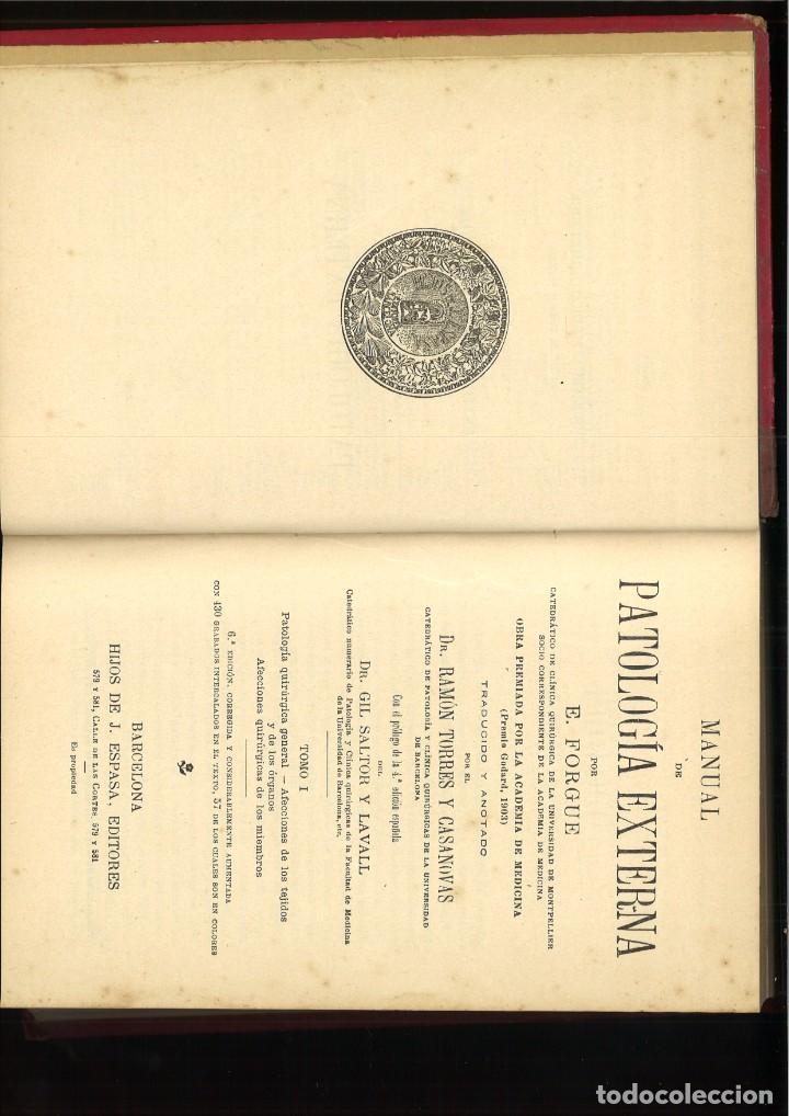 Libros antiguos: MANUAL DE PATOLOG&Iacute;A EXTERNA. E. Forgue - Foto 1
