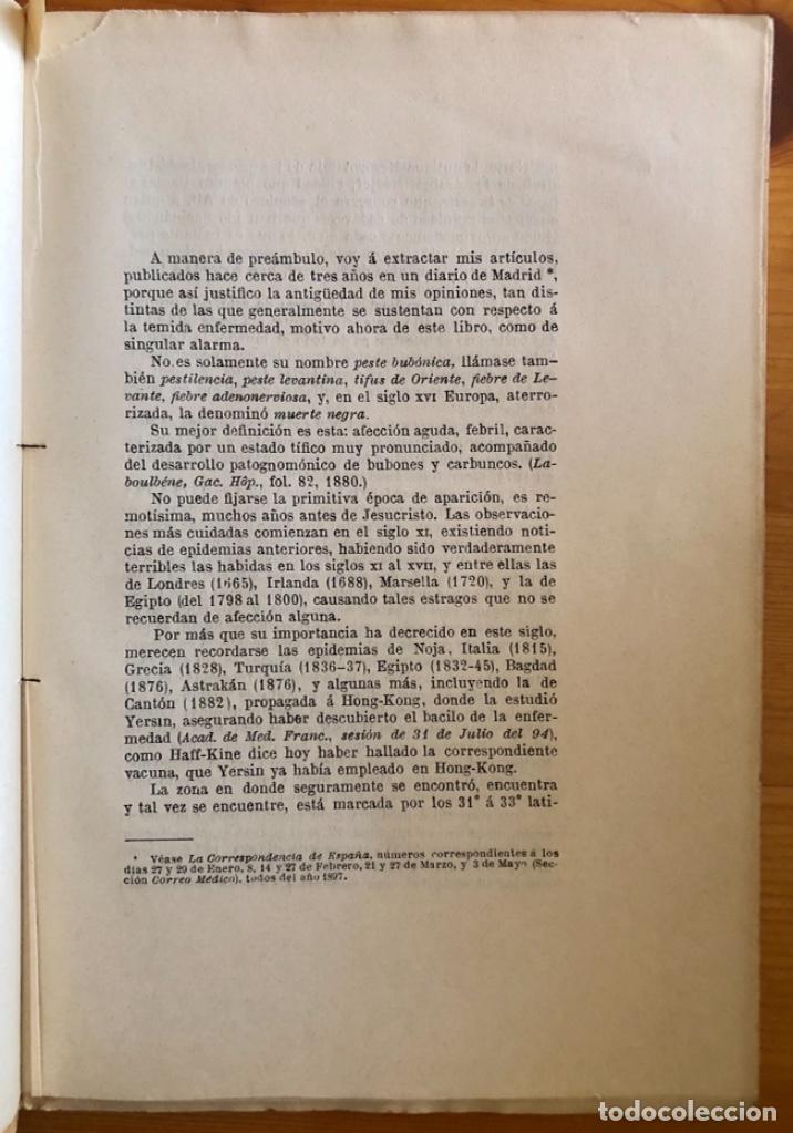 Libros antiguos: PESTE- EPIDEMIAS- EL CONTAGIO DE LA PESTE- ALBERTO DIAZ DE LA QUINTANA- 1899 RARO - Foto 3 - 292029403