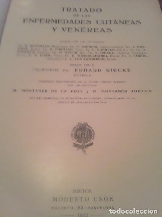 Libros antiguos: TRATADO DE LAS ENFERMEDADES CUTANEAS Y VENEREAS.DR.ERHARD RIECKE.MODESTO USON EDITOR.1922. - Foto 2 - 295018998