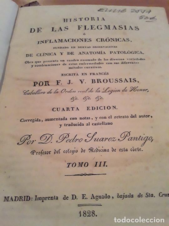 Libros antiguos: HISTORIA DE LAS FLEGMASIAS O INFLAMACIONES CRONICAS.F.J.V.BROUSSAIS.T III.IMP.D.E.AGUADO.1828.332 P. - Foto 2 - 297155308
