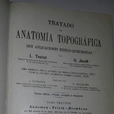 Libros antiguos: TESTUT: TRATADO DE ANATOMIA TOPOGRAFICA. TOMO II: ABDOMEN-PELVIS-MIEMBROS. SALVAT,1919. ILUSTRADO.