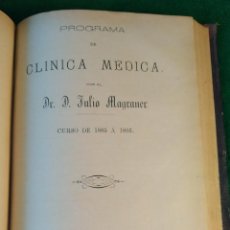 Libros antiguos: HISTORIAS DE CLINICA MEDICA Y QUIRURGICA PROGRAMA. VALENCIA 1886.. Lote 305183918