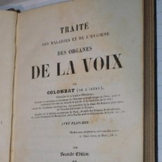 Libros antiguos: DES MALADIES ET DE L'HYGIÈNE DES ORGANES DE LA VOIX / POR COLOMBAT, DE L'ISERE – AÑO 1838 - ¡MIRA!
