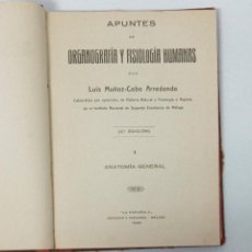 Libros antiguos: APUNTES DE ORGANOGRAFIA Y FISIOLOGIA HUMANAS. LUIS MUÑOZ-COBO ARREDONDO. I ANATOMIA GENERAL 1926. Lote 311347073