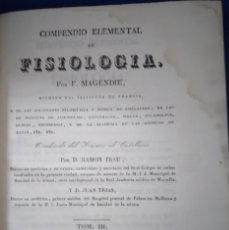 Libros antiguos: COMPENDIO ELEMENTAL DE FISIOLOGIA. Lote 316146613