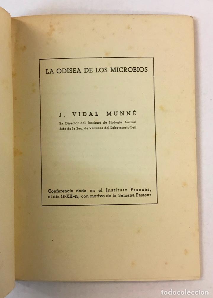 Libros antiguos: LA ODISEA DE LOS MICROBIOS. - VIDAL MUNN&Eacute;, Jos&eacute;. Semana Pasteur. - Foto 2