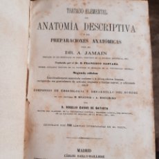 Libros antiguos: TRATADO ELEMENTAL DE ANATOMÍA DESCRIPTIVA Y DE PREPARACIONES ANATOMICAS- DR. A. JAMAIN -1869