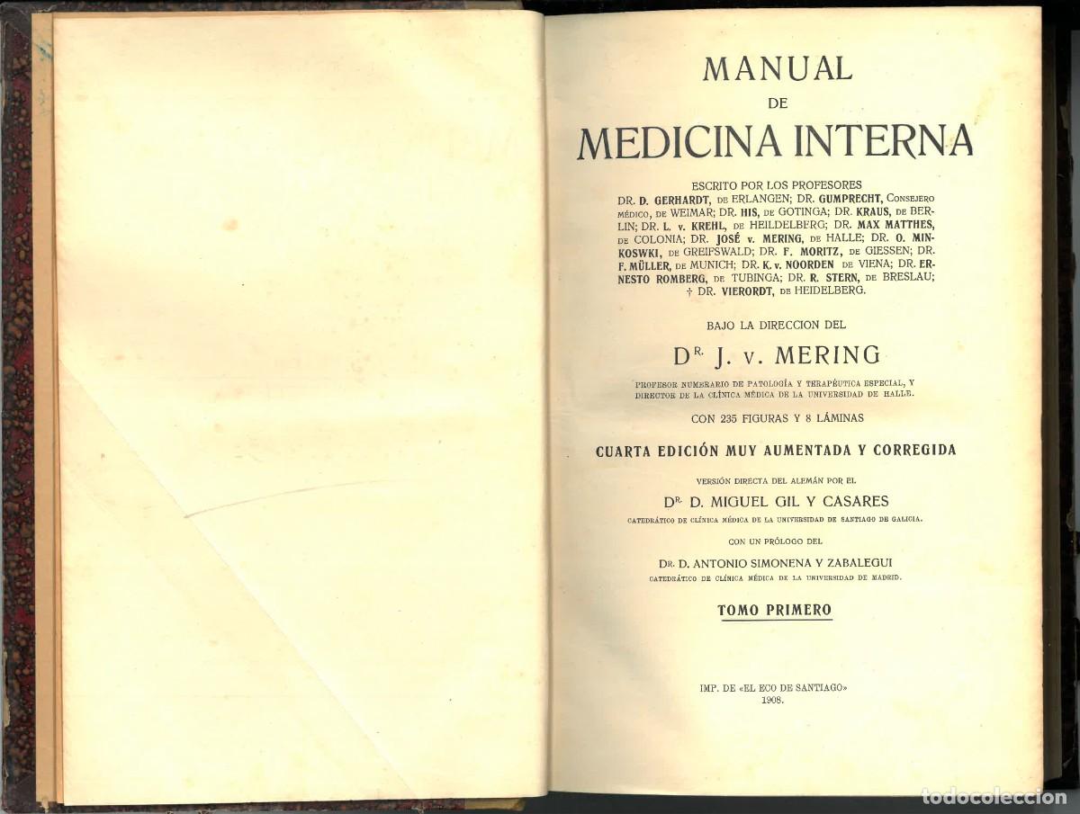 Libros antiguos: Medicina Interna (2 tomos) | Mering, 1908 - Foto 6