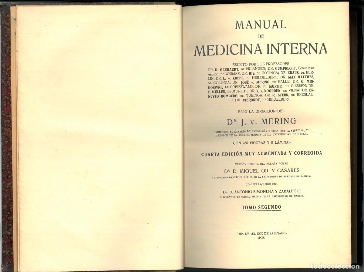 Libros antiguos: Medicina Interna (2 tomos) | Mering, 1908 - Foto 12