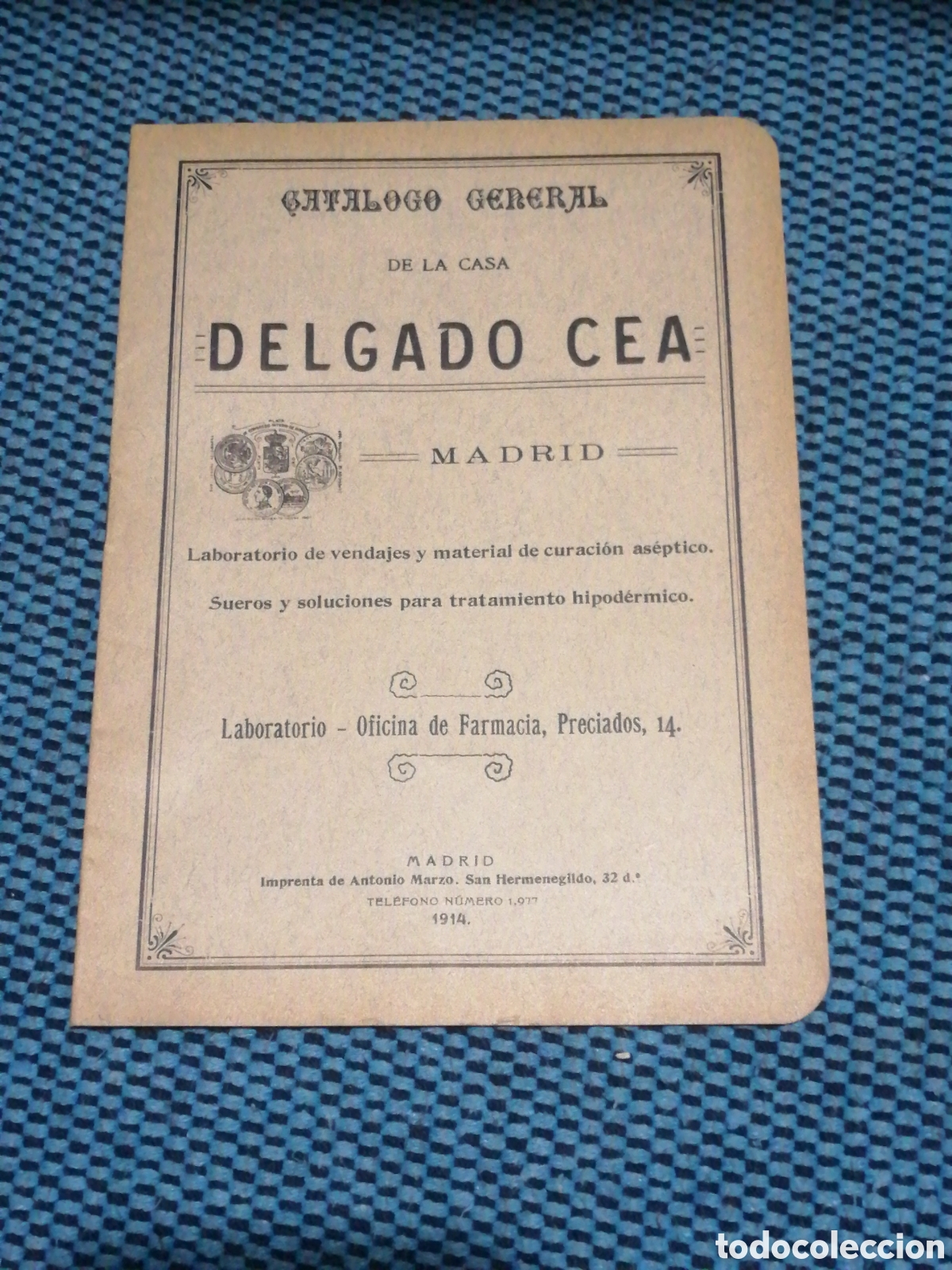 Antiquarische B&uuml;cher: 1914 Catalogo general de suministros de farmacia de de la Casa Delgado Cea. In 4&ordm; rustica 24 pp.
