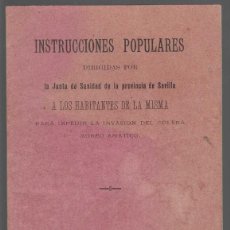 Libros antiguos: INSTRUCIONES POPULARES- PARA IMPEDIR LA INVACION DEL COLERA- AÑO 1890.-PAGINAS 13, VER FOTOS. Lote 393921934