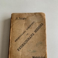 Libros antiguos: PRONTUARIO. FARMACOGRAFIA MODERNA. 1902