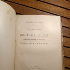 Libros antiguos: SANIDAD NACIONAL DISPOSICIONES OFICIALES MINISTERIO DE LA GOBERNACIÓN 1926 1927 MADRID JOSÉ MOLINA