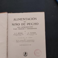 Libros antiguos: ALIMENTACIÓN DEL NIÑO DE PECHO- MEYER Y NASSAU- 1935- INCLUYE ”EX LIBRIS”