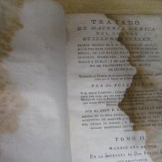 Libros antiguos: TRATADO DE MATERIA MEDICA . TOMO II DR GUILLERMO CULLEN MADRID AÑO 1794 MEDICINA