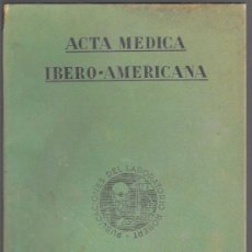 Libros antiguos: LIBRO, ACTA MEDICA IBERO-AMERICANA, AÑO II,- Nº 1, ENERO 1936-PAGINAS 96, VER FOTOS