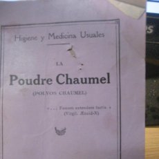 Libros antiguos: CATALOGO POLVOS CHAUMEL . HIGIENE INTIMA Y MEDICINA . PARIS 1928 HIGIENE SEXUAL GINECOLOGIA