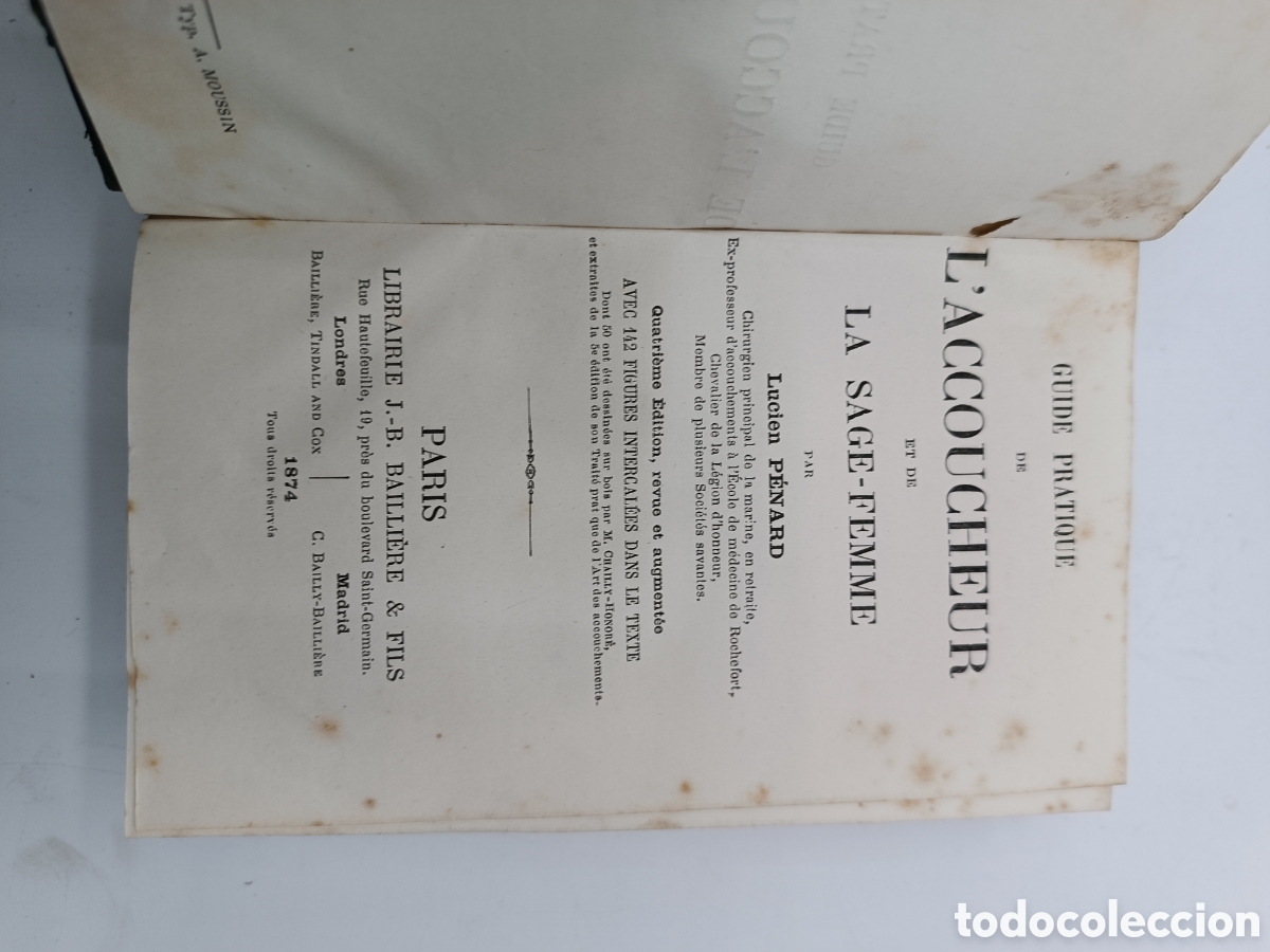 Libros antiguos: Guide practique de laccoucherur 1874 - Foto 3