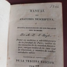 Libros antiguos: MANUAL DE ANATOMIA DESCRIPTIVA - A.L.J. BAYLE - 1829 - DOS TOMOS