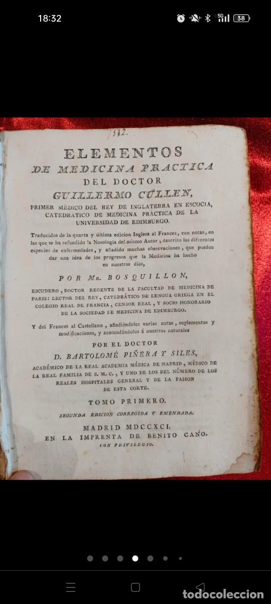 Libros antiguos: Elementos de medicina pr&aacute;ctica 1791 - Foto 6