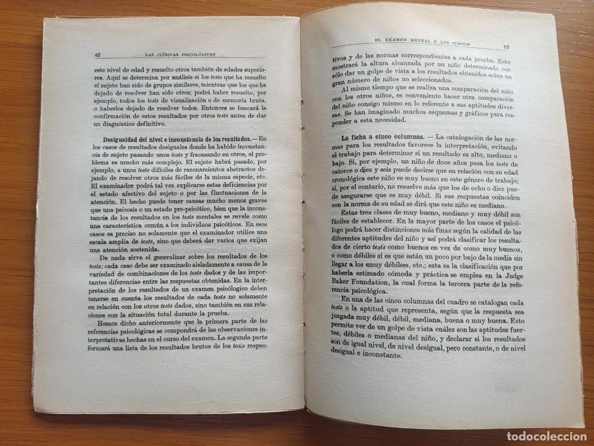 Libros antiguos: Libro Las Cl&iacute;nicas Psicol&oacute;gicas - Foto 3
