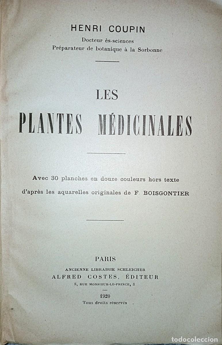 Libros antiguos: LES PLANTES M&Eacute;DICINALES - Foto 2