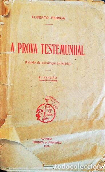 Libros antiguos: PESSOA. (Alberto) - A PROVA TESTEMUNHAL. - Foto 1