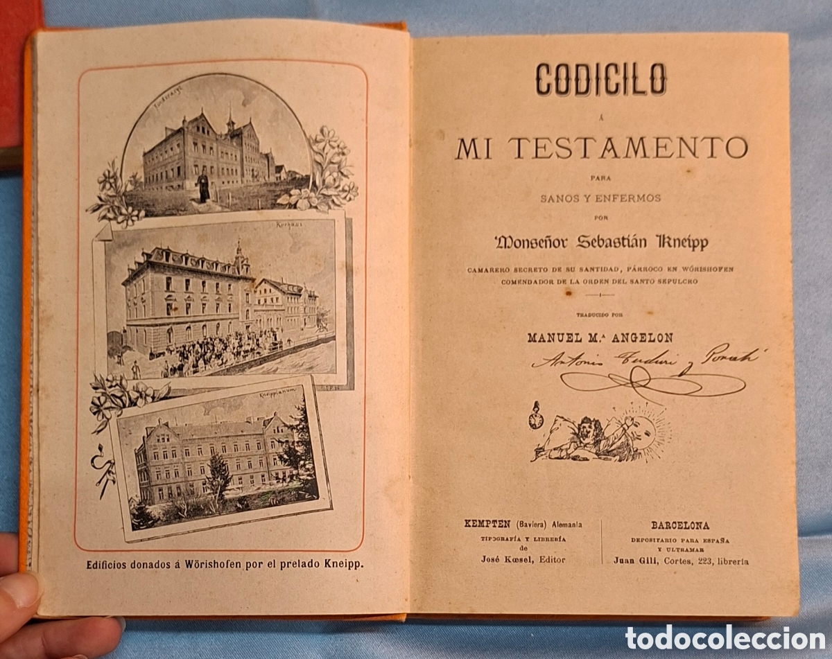 Libros antiguos: Colecci&oacute;n S. Kneipp: Mi Testamento y Codicilo - Foto 6