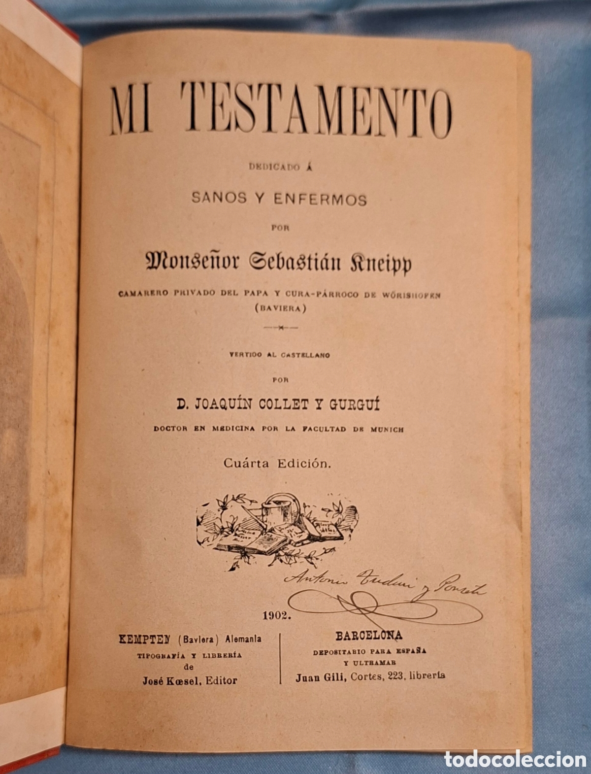 Libros antiguos: Colecci&oacute;n S. Kneipp: Mi Testamento y Codicilo - Foto 8