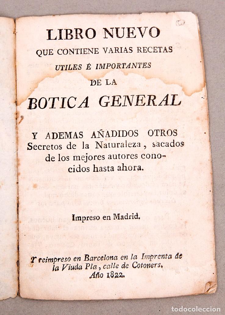 Antiquarische B&uuml;cher: BOTICA GENERAL - 1822 - RECETAS