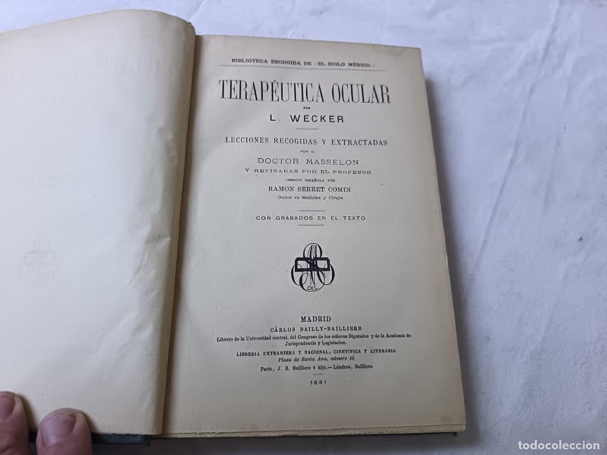 Antiquarische B&uuml;cher: 1881, Terap&eacute;utica Ocular, L. Wecker, Bailly-Bailliere, Madrid