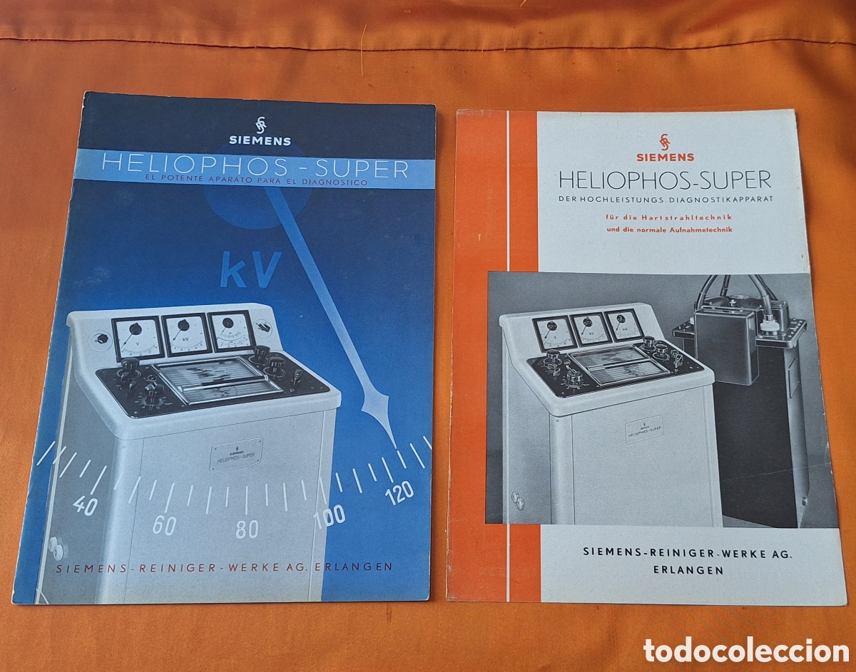Libros antiguos: Pareja Cat&aacute;logos Heliophos Super Siemens - Aparatos Para El Diagn&oacute;stico -