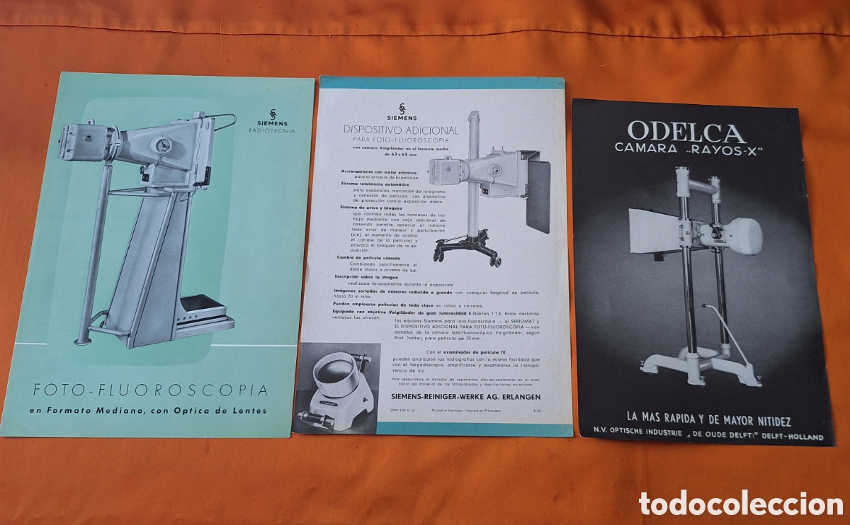 Libros antiguos: Lote Antiguo Publicidad C&aacute;maras Rayos X Odelca Siemens