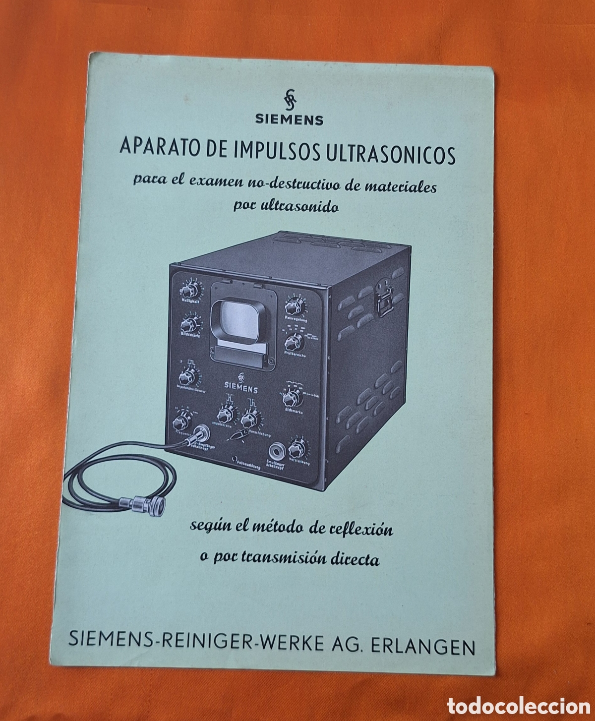 Libros antiguos: Antiguo Cat&aacute;logo Aparato de Impulsos Ultras&oacute;nicos Siemens