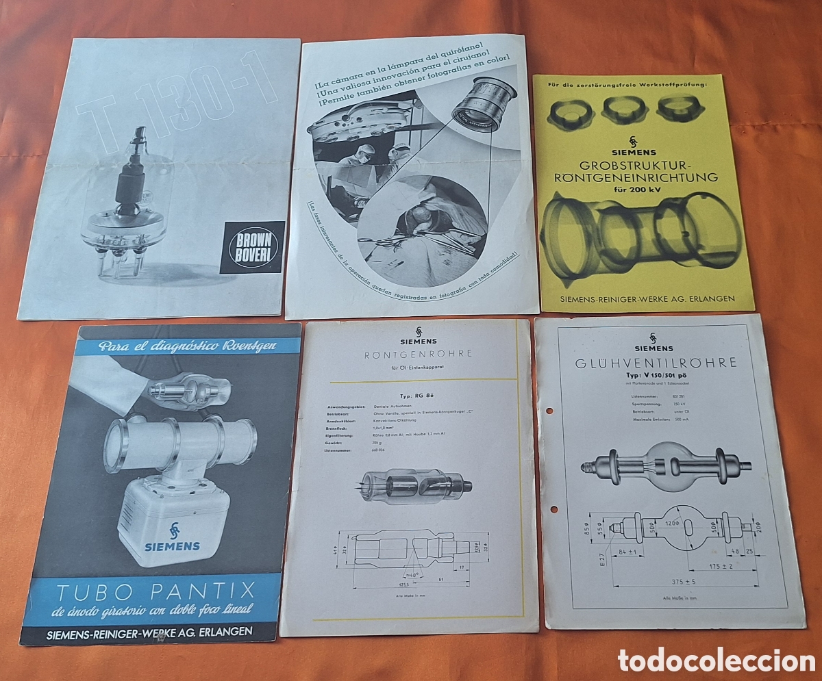 Libros antiguos: Lote Cat&aacute;logos L&aacute;mpara M&eacute;dica Brown Boveri - C&aacute;mara Quir&oacute;fano Hanau - Tubo Pantix Siemens