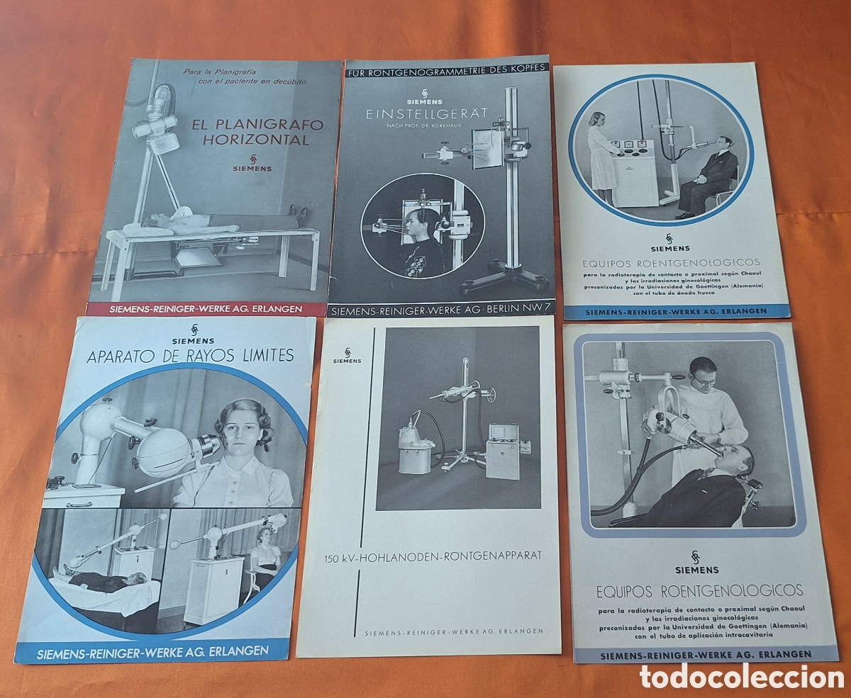 Libros antiguos: Lote de 6 Cat&aacute;logos - Publicidad Aparatos M&eacute;dicos - Radiograf&iacute;as - Rayos X - Siemens