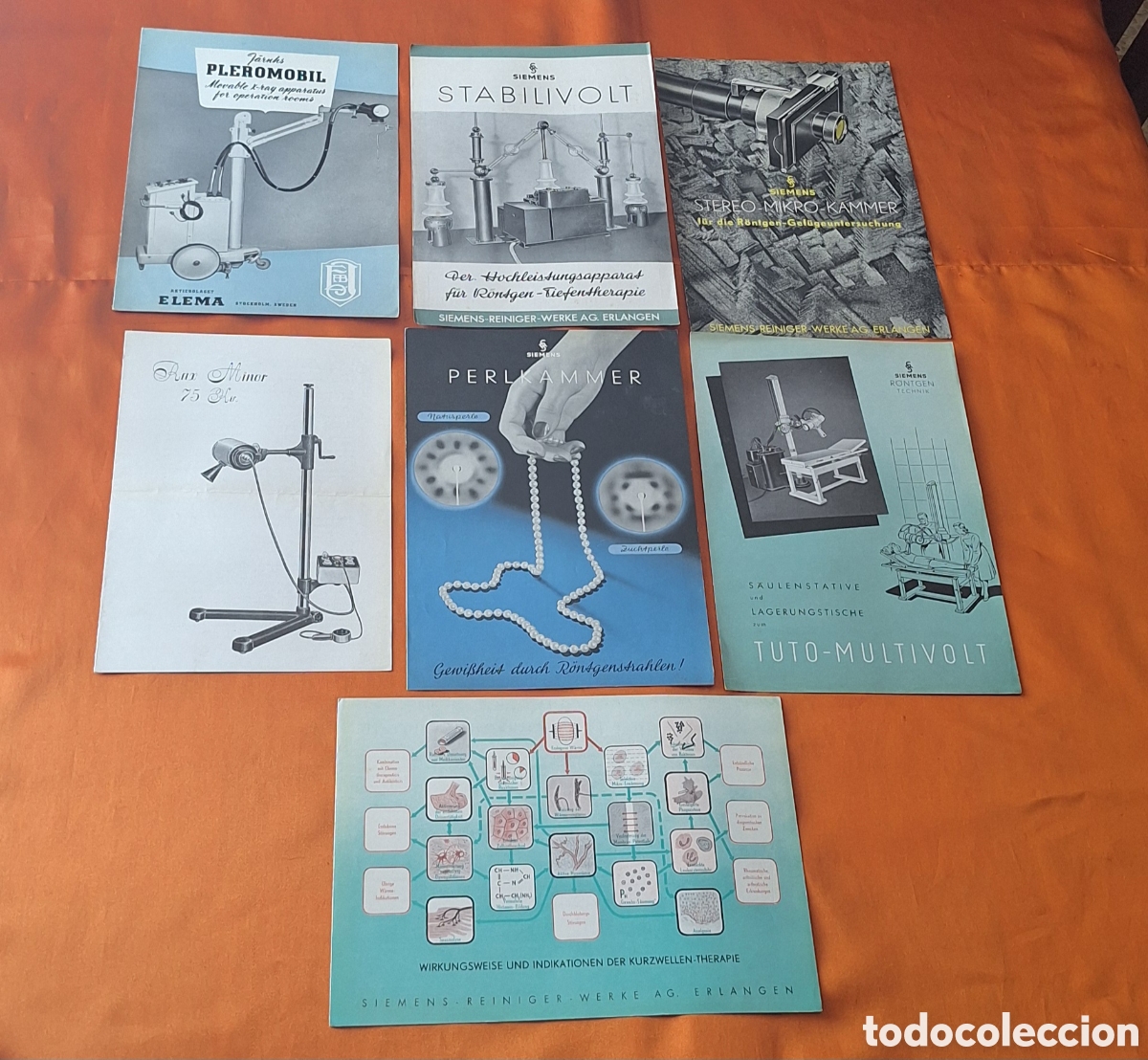 Libros antiguos: Lote de 7 Cat&aacute;logos Publicidad Antigua Aparatos M&eacute;dicos - Rayos X - Radiograf&iacute;as Siemens -