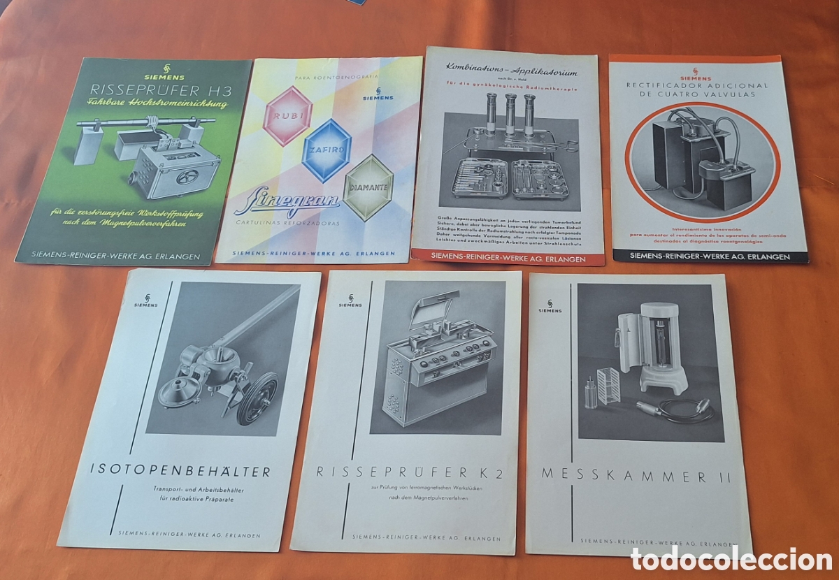 Libros antiguos: Lote de 7 Cat&aacute;logos - Publicidad Antigua Aparatos M&eacute;dicos - Radiograf&iacute;as - Rayos X Siemens -