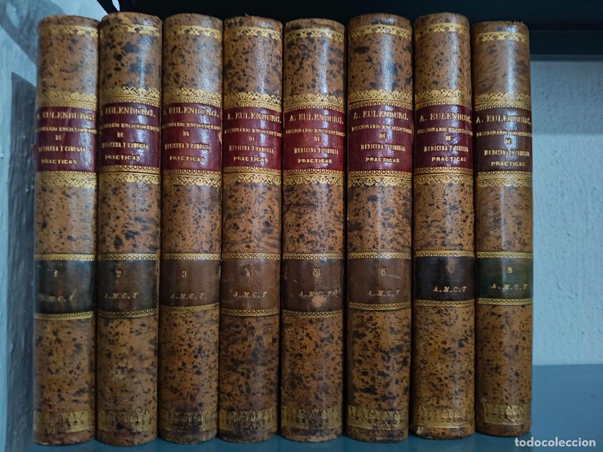 Libros antiguos: DICCIONARIO ENCICLOPEDICO DE MEDICINA Y CIRUGIA PRACTICAS - EULENBURG, A. Tomos 1 al 8