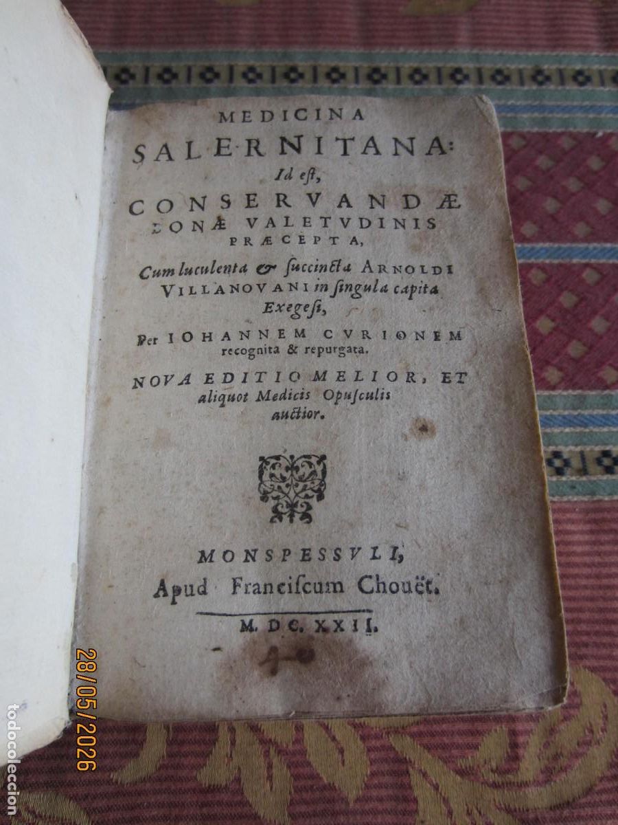 Libros antiguos: 1622-MEDICINA SALERNITANA.ARNAU DE VILANOVA,ARNALDO DE VILANOVA O VILLANUEVA.V. DE JILOCA.ZARAGOZA