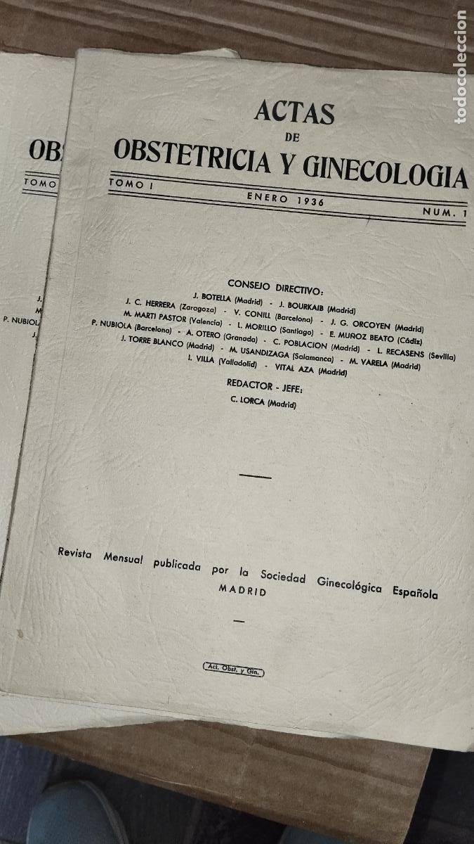 Libros antiguos: LIBROS FARMACIA MEDICINA ACTAS DE OBSTETRICIA A&Ntilde;O 36